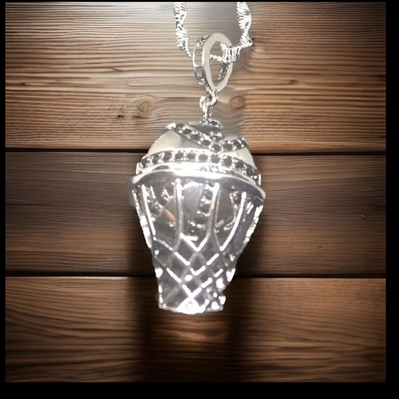 RARE Basketball Fans 🏀 S925 Silver Basketball & Hoop Pendant Unisex Necklace - Picture 6 of 8